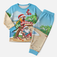 Personalized Hawaii Santa Parrot Christmas Pajama Set Summer Vibe - Wonder Print Shop