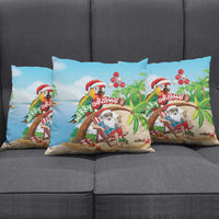 Hawaii Santa Parrot Christmas Pillow Cover Summer Vibe - Wonder Print Shop