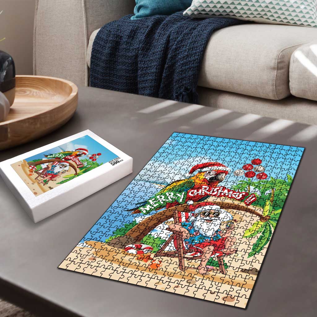 Hawaii Santa Parrot Christmas Puzzle Summer Vibe - Wonder Print Shop