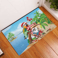 Hawaii Santa Parrot Christmas Rubber Doormat Summer Vibe - Wonder Print Shop