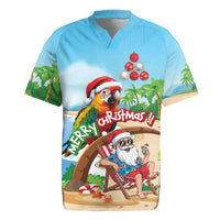 Personalized Hawaii Santa Parrot Christmas Rugby Jersey Summer Vibe - Wonder Print Shop