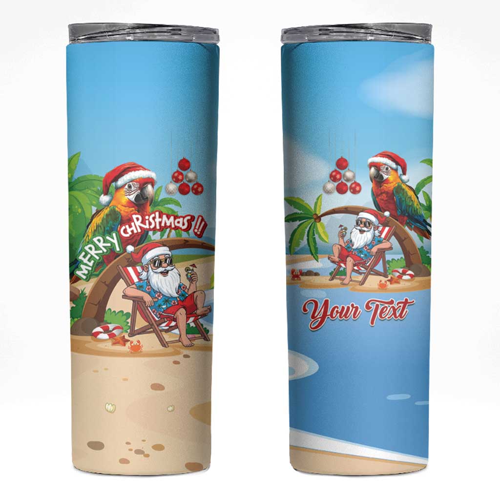 Personalized Hawaii Santa Parrot Christmas Skinny Tumbler Summer Vibe - Wonder Print Shop