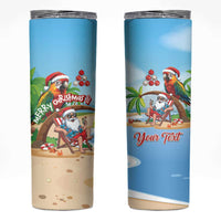 Personalized Hawaii Santa Parrot Christmas Skinny Tumbler Summer Vibe - Wonder Print Shop