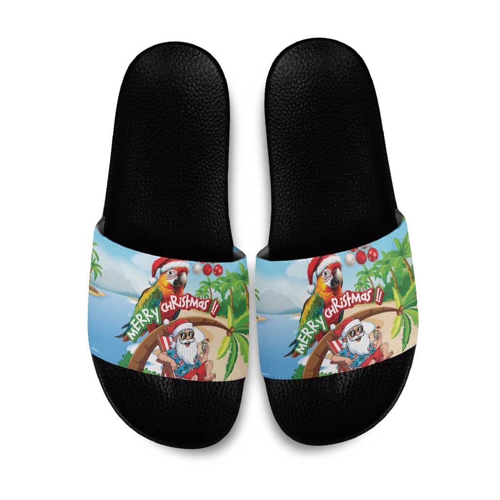 Hawaii Santa Parrot Christmas Slide Sandals Summer Vibe - Wonder Print Shop