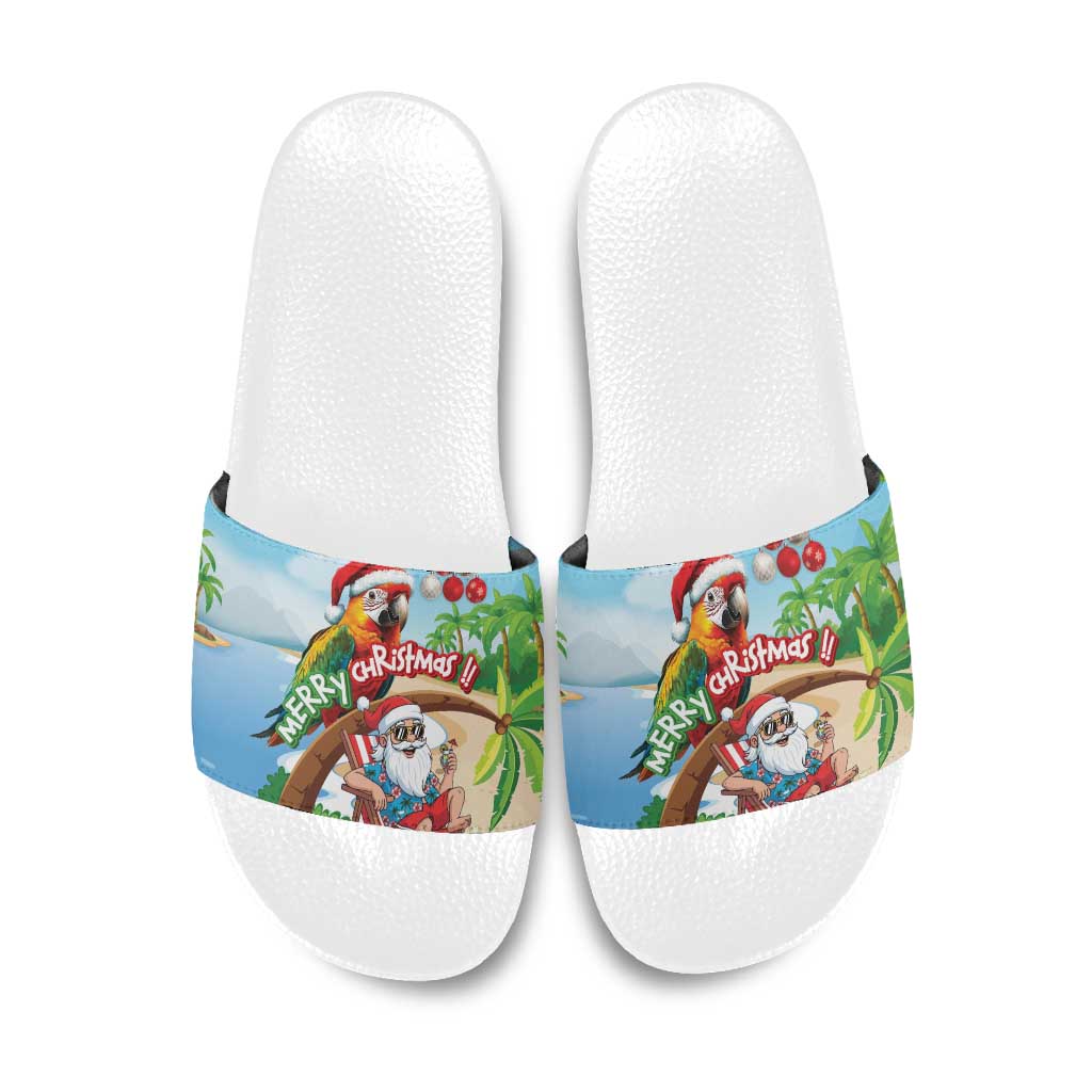 Hawaii Santa Parrot Christmas Slide Sandals Summer Vibe - Wonder Print Shop