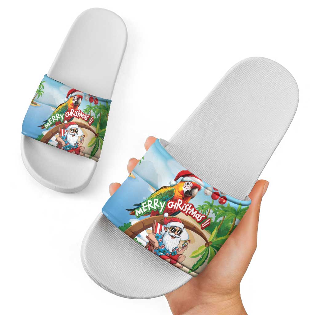 Hawaii Santa Parrot Christmas Slide Sandals Summer Vibe - Wonder Print Shop