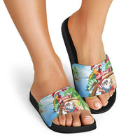 Hawaii Santa Parrot Christmas Slide Sandals Summer Vibe - Wonder Print Shop