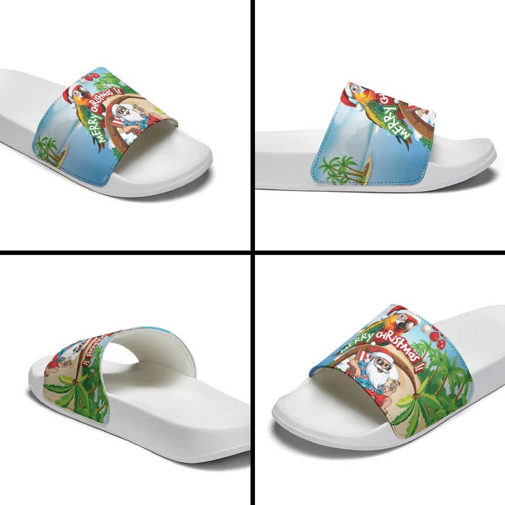 Hawaii Santa Parrot Christmas Slide Sandals Summer Vibe - Wonder Print Shop