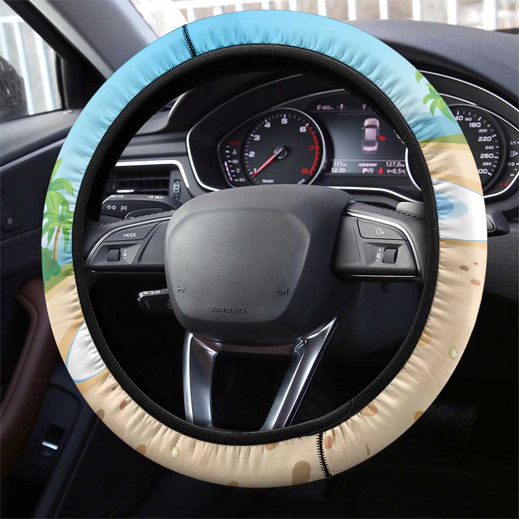 Hawaii Santa Parrot Christmas Steering Wheel Cover Summer Vibe - Wonder Print Shop