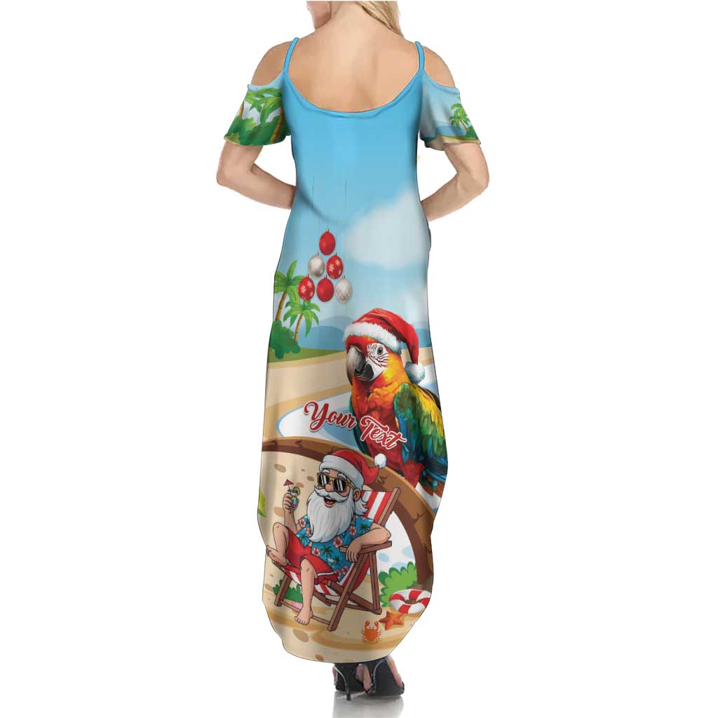Personalized Hawaii Santa Parrot Christmas Summer Maxi Dress Summer Vibe - Wonder Print Shop