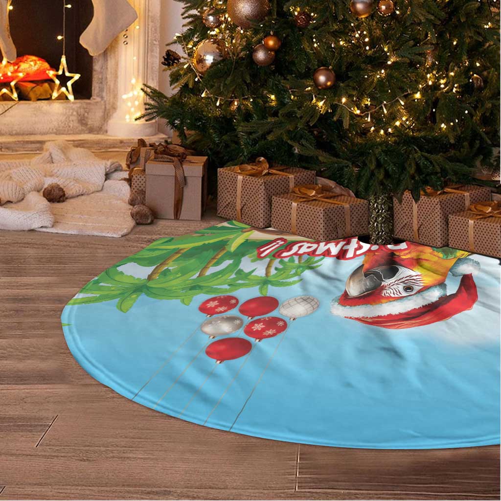 Hawaii Santa Parrot Christmas Tree Skirt Summer Vibe - Wonder Print Shop