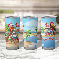 Personalized Hawaii Santa Parrot Christmas Tumbler Cup Summer Vibe - Wonder Print Shop