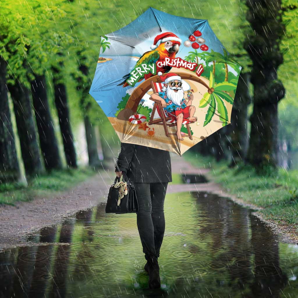 Hawaii Santa Parrot Christmas Umbrella Summer Vibe - Wonder Print Shop