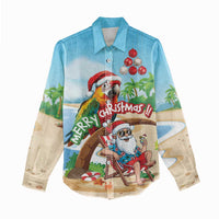 Personalized Hawaii Santa Parrot Christmas Women Casual Shirt Summer Vibe - Wonder Print Shop