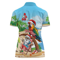 Personalized Hawaii Santa Parrot Christmas Women Polo Shirt Summer Vibe - Wonder Print Shop