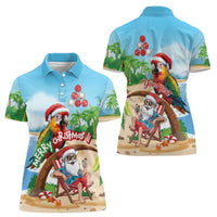 Personalized Hawaii Santa Parrot Christmas Women Polo Shirt Summer Vibe - Wonder Print Shop