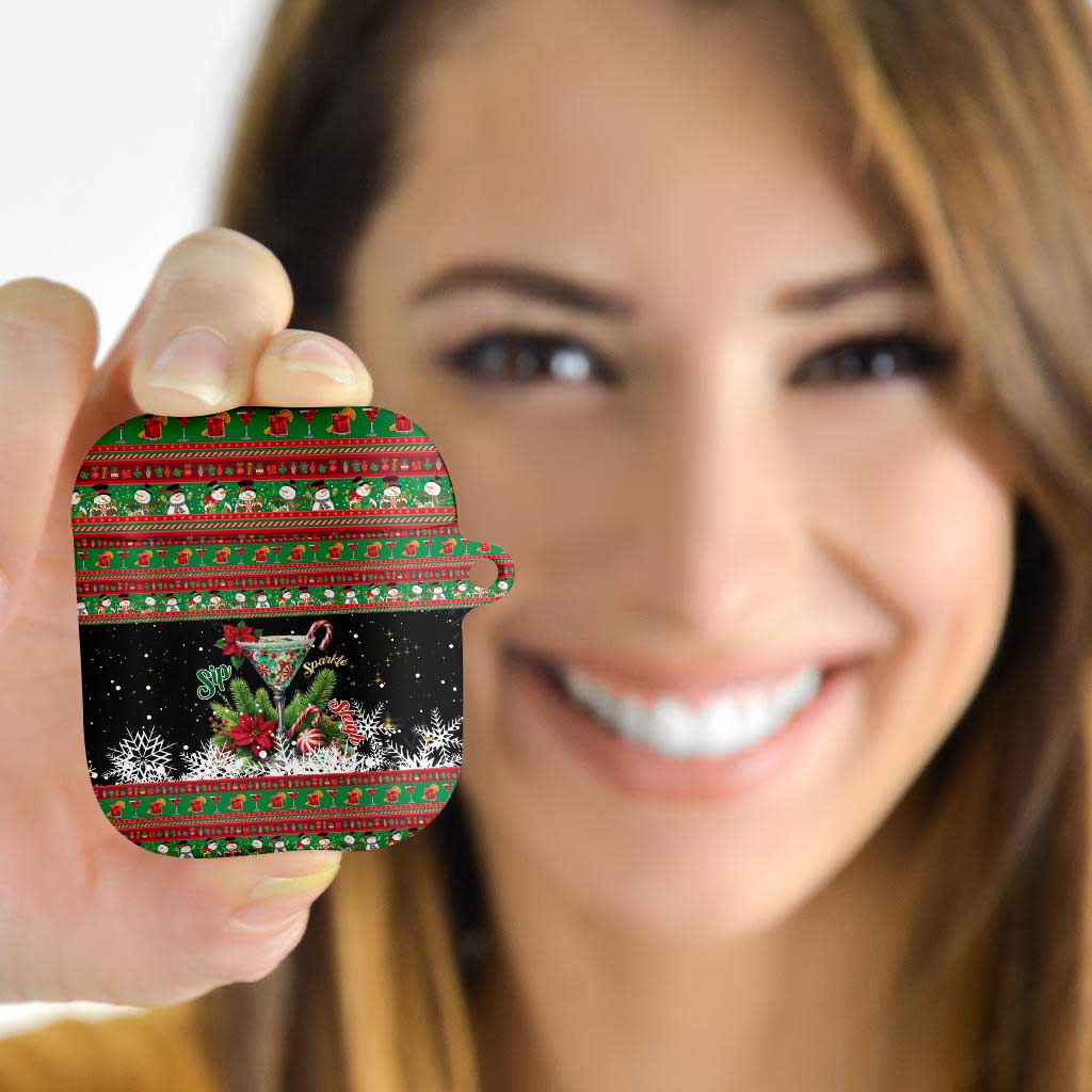 Sip Sparkle Sleigh Christmas Margarita AirPods Case Funny Christmas Spirit - Wonder Print Shop