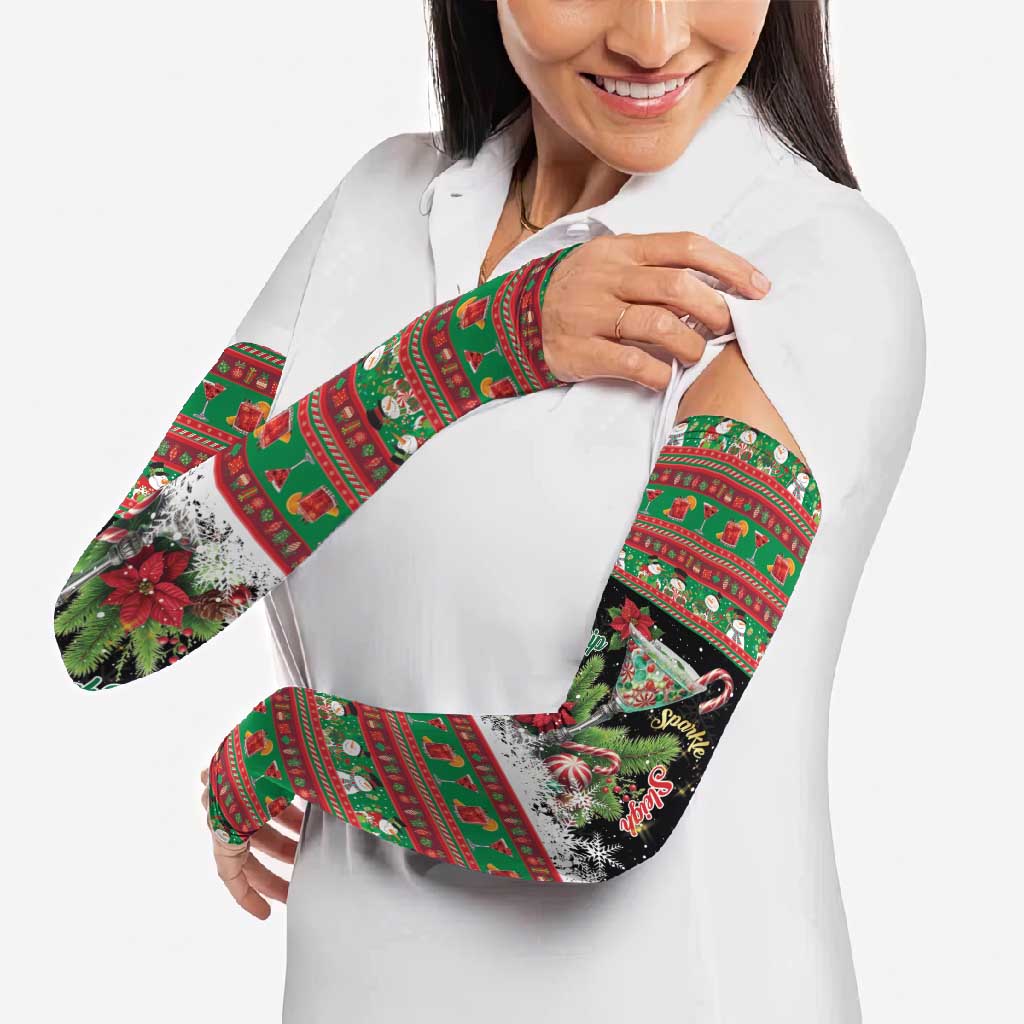 Sip Sparkle Sleigh Christmas Margarita Arm Sleeves Funny Christmas Spirit - Wonder Print Shop