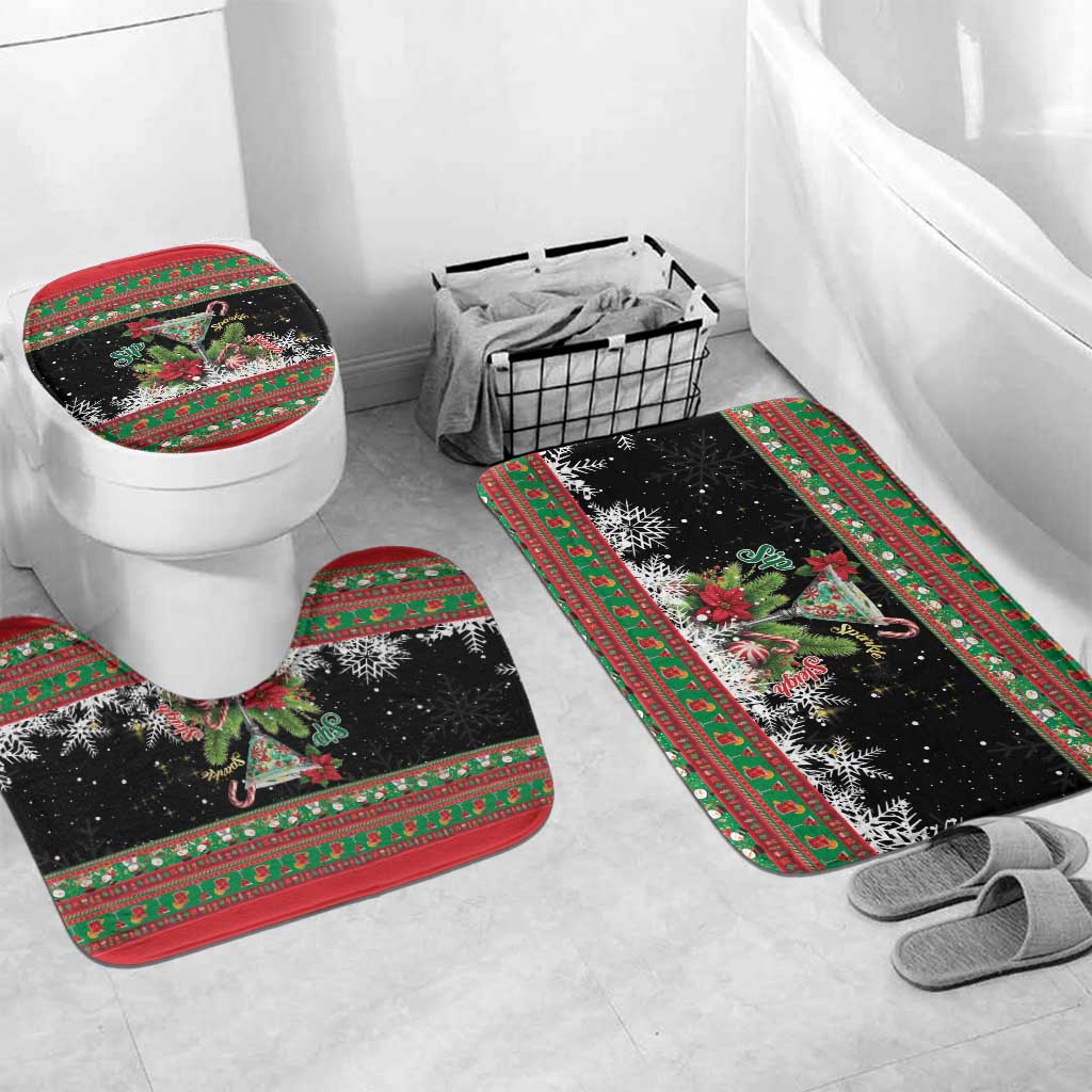 Sip Sparkle Sleigh Christmas Margarita Bathroom Set Funny Christmas Spirit - Wonder Print Shop