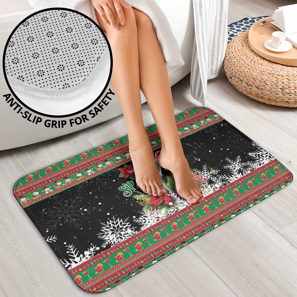 Sip Sparkle Sleigh Christmas Margarita Bathroom Set Funny Christmas Spirit - Wonder Print Shop