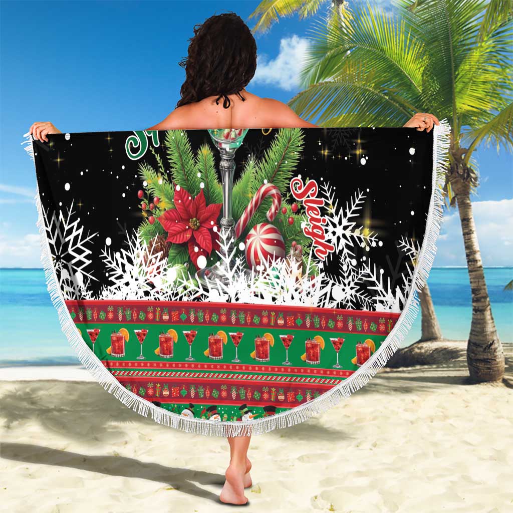 Sip Sparkle Sleigh Christmas Margarita Beach Blanket Funny Christmas Spirit - Wonder Print Shop