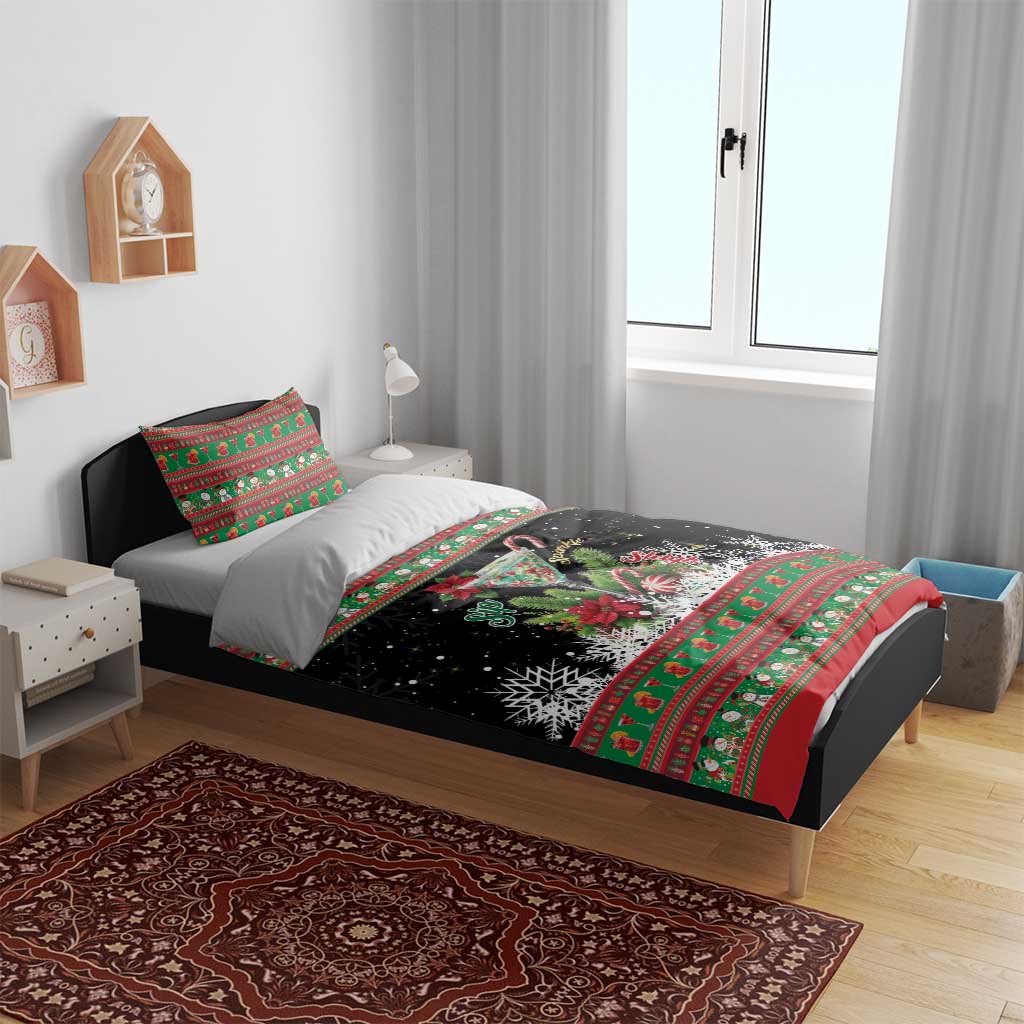 Sip Sparkle Sleigh Christmas Margarita Bedding Set Funny Christmas Spirit - Wonder Print Shop