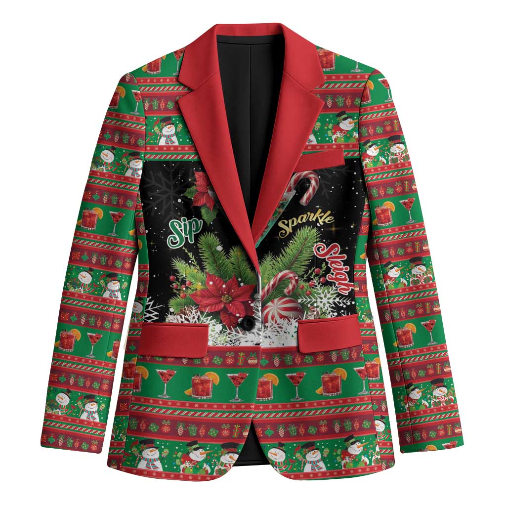 Sip Sparkle Sleigh Christmas Margarita Blazer Funny Christmas Spirit - Wonder Print Shop