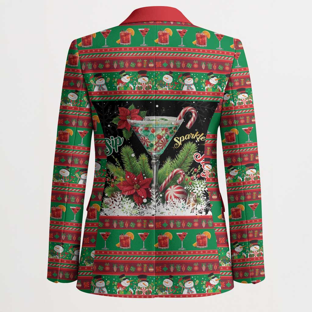 Sip Sparkle Sleigh Christmas Margarita Blazer Funny Christmas Spirit - Wonder Print Shop