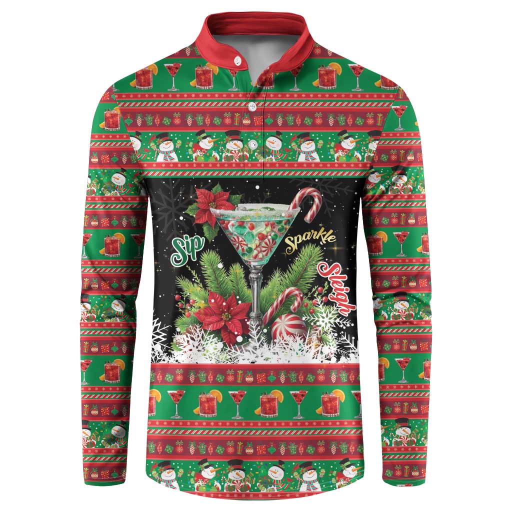 Sip Sparkle Sleigh Christmas Margarita Button Sweatshirt Funny Christmas Spirit - Wonder Print Shop