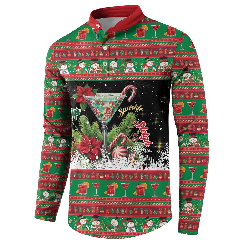 Sip Sparkle Sleigh Christmas Margarita Button Sweatshirt Funny Christmas Spirit - Wonder Print Shop