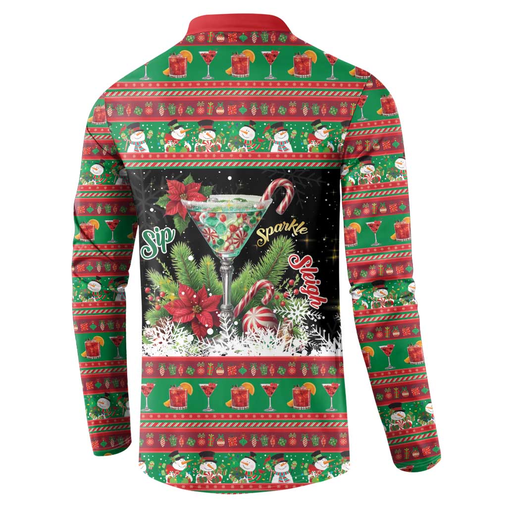 Sip Sparkle Sleigh Christmas Margarita Button Sweatshirt Funny Christmas Spirit - Wonder Print Shop