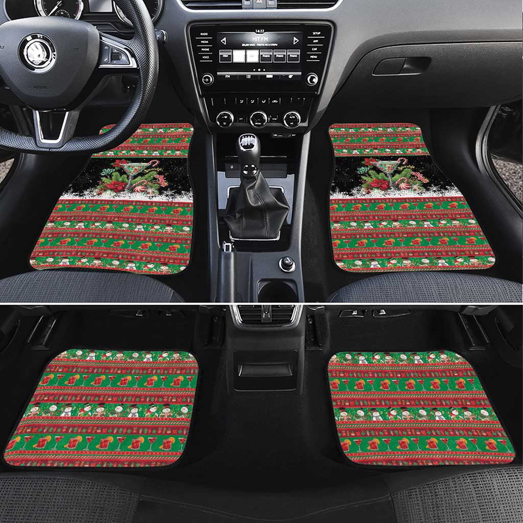 Sip Sparkle Sleigh Christmas Margarita Car Mats Funny Christmas Spirit - Wonder Print Shop