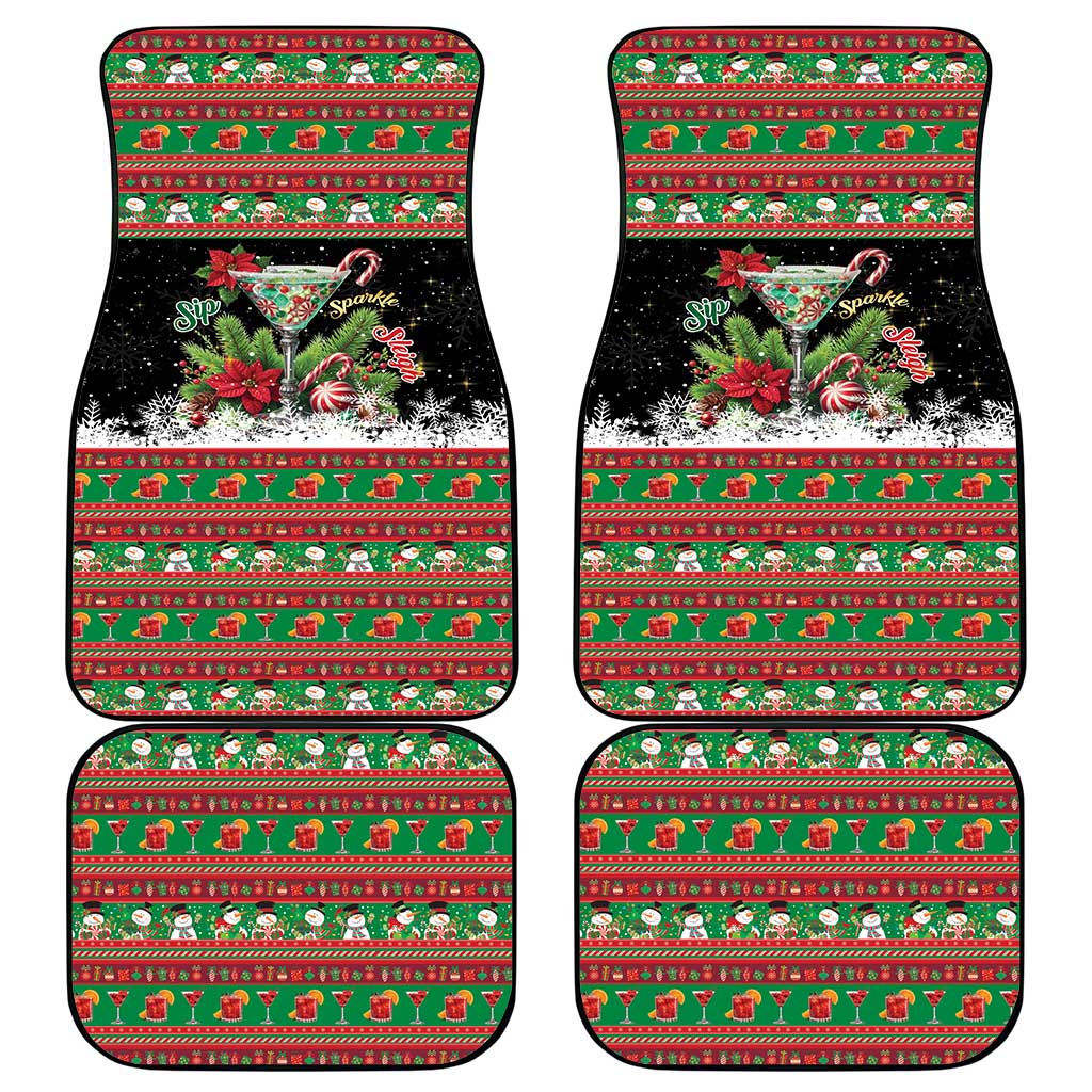 Sip Sparkle Sleigh Christmas Margarita Car Mats Funny Christmas Spirit - Wonder Print Shop
