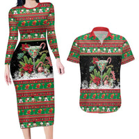 Sip Sparkle Sleigh Christmas Margarita Couples Matching Long Sleeve Bodycon Dress and Hawaiian Shirt Funny Christmas Spirit - Wonder Print Shop