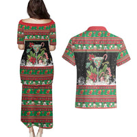 Sip Sparkle Sleigh Christmas Margarita Couples Matching Puletasi and Hawaiian Shirt Funny Christmas Spirit - Wonder Print Shop