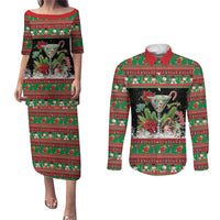 Sip Sparkle Sleigh Christmas Margarita Couples Matching Puletasi and Long Sleeve Button Shirt Funny Christmas Spirit - Wonder Print Shop