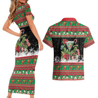 Sip Sparkle Sleigh Christmas Margarita Couples Matching Short Sleeve Bodycon Dress and Hawaiian Shirt Funny Christmas Spirit - Wonder Print Shop