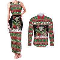 Sip Sparkle Sleigh Christmas Margarita Couples Matching Tank Maxi Dress and Long Sleeve Button Shirt Funny Christmas Spirit - Wonder Print Shop
