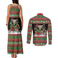 Sip Sparkle Sleigh Christmas Margarita Couples Matching Tank Maxi Dress and Long Sleeve Button Shirt Funny Christmas Spirit - Wonder Print Shop