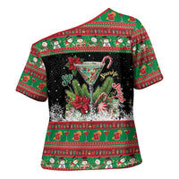 Sip Sparkle Sleigh Christmas Margarita Cross Shoulder Shirt Funny Christmas Spirit - Wonder Print Shop