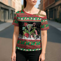 Sip Sparkle Sleigh Christmas Margarita Cross Shoulder Shirt Funny Christmas Spirit - Wonder Print Shop