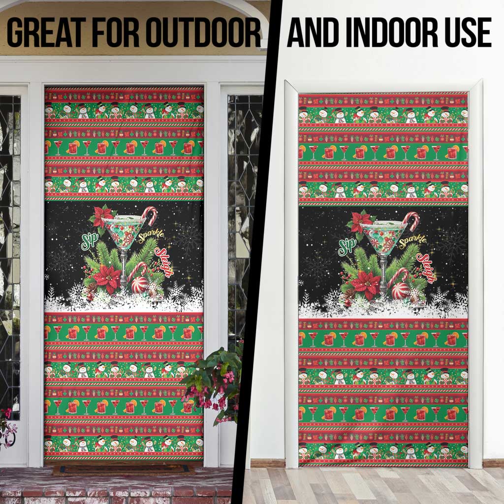 Sip Sparkle Sleigh Christmas Margarita Door Cover Funny Christmas Spirit - Wonder Print Shop