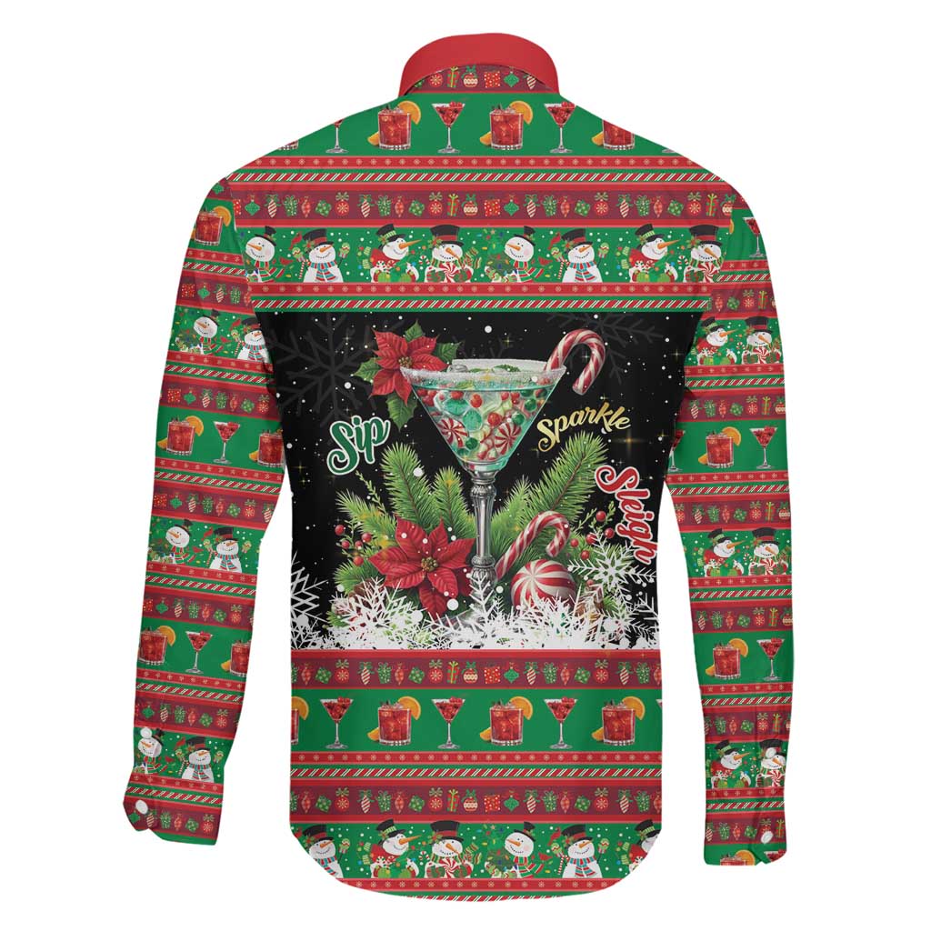 Sip Sparkle Sleigh Christmas Margarita Family Matching Mermaid Dress and Hawaiian Shirt Funny Christmas Spirit - Wonder Print Shop