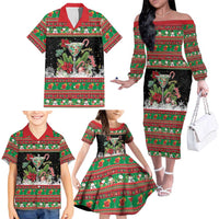 Sip Sparkle Sleigh Christmas Margarita Family Matching Off The Shoulder Long Sleeve Dress and Hawaiian Shirt Funny Christmas Spirit - Wonder Print Shop