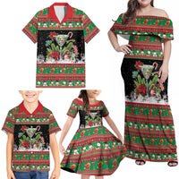 Sip Sparkle Sleigh Christmas Margarita Family Matching Off Shoulder Maxi Dress and Hawaiian Shirt Funny Christmas Spirit - Wonder Print Shop