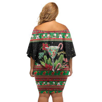 Sip Sparkle Sleigh Christmas Margarita Family Matching Off Shoulder Short Dress and Hawaiian Shirt Funny Christmas Spirit - Wonder Print Shop