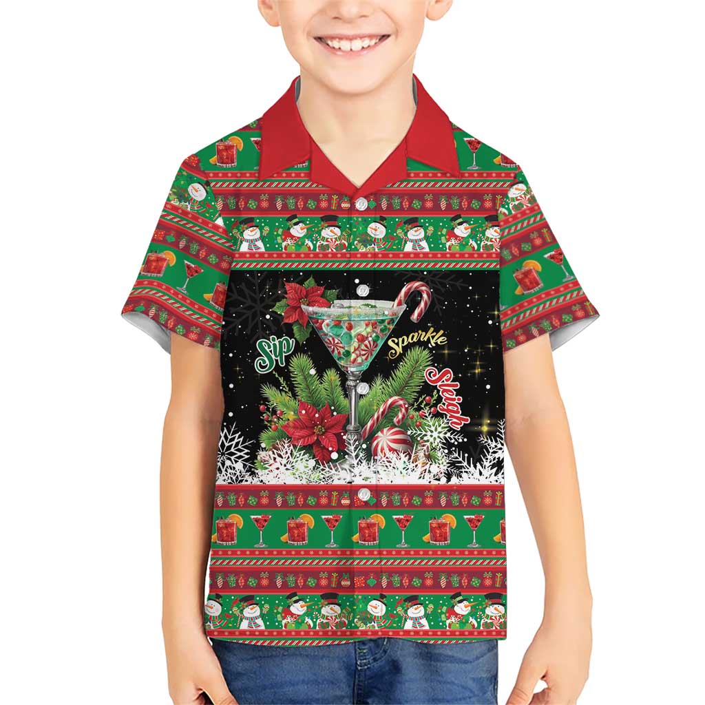 Sip Sparkle Sleigh Christmas Margarita Hawaiian Shirt Funny Christmas Spirit - Wonder Print Shop