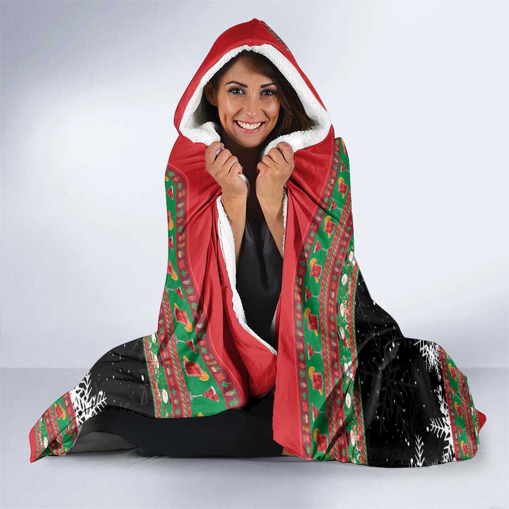 Sip Sparkle Sleigh Christmas Margarita Hooded Blanket Funny Christmas Spirit - Wonder Print Shop