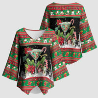 Sip Sparkle Sleigh Christmas Margarita Kimono Sleeve Blouse Funny Christmas Spirit - Wonder Print Shop