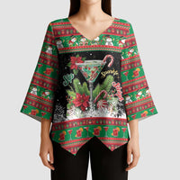 Sip Sparkle Sleigh Christmas Margarita Kimono Sleeve Blouse Funny Christmas Spirit - Wonder Print Shop